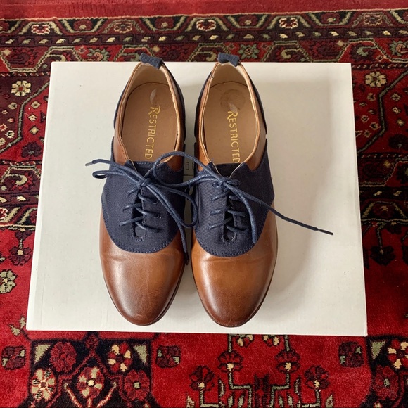 Blue and Brown Oxford-Style Shoes | worn ONCE! - Picture 3 of 5
